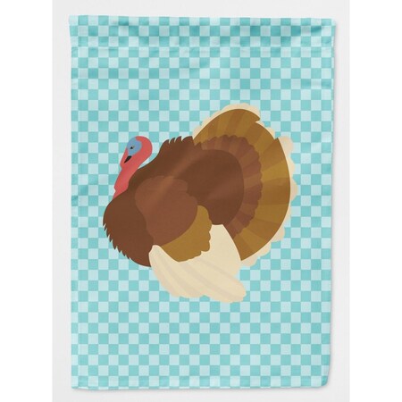Carolines Treasures French Turkey Dindon Blue Check Flag Canvas House BB8164CHF