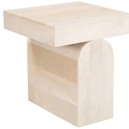 Homeroots 22" Natural Solid Wood Square Pedestal End Table 576791