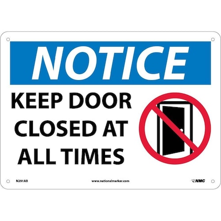 Nmc Notice Keep Door Closed At All Times Sign, N291AB N291AB