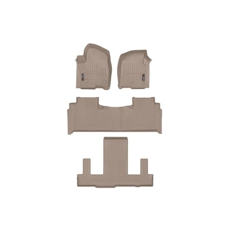 Weathertech Tan, Front, rear, and rear Floorliners 451632-1-2-3