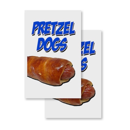 Signmission Pretzel Dogs, Vinyl Decals Only 24 Inch x 36 Inch, Vinyl Decal, 2PK DSB-2436-2PACK-Pretzel Dogs