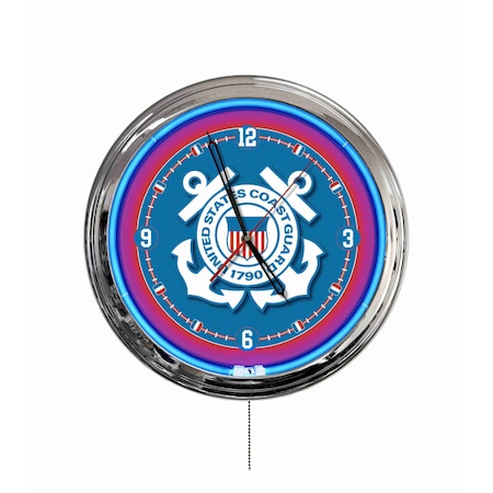 Holland Bar Stool United States Coast Guard 16 LED Wall Clock ClkL16