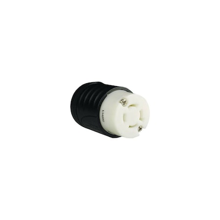 Pass & Seymour Locking Connector, 20-Amp, 125/250-Volt, Black/White L1420CCCV3
