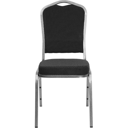 Flash Furniture Hercules Banquet Chair, Black Back, 17-1/4 in W 20-1/4" L 38" H, Fixed, Fabric Seat FD-C01-SILVERVEIN-S076-GG