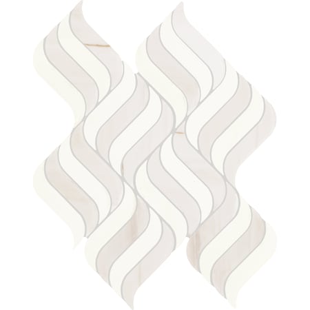 Daltile Eclessia Marble Natural Stone Wave Mosaic Polished, 11.40 SQFT Per Carton, 10PK DA96WAVEMSPL