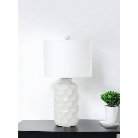 Homeroots Set of Two 28" White Ceramic Table Lamp With White Cone Shade 571284