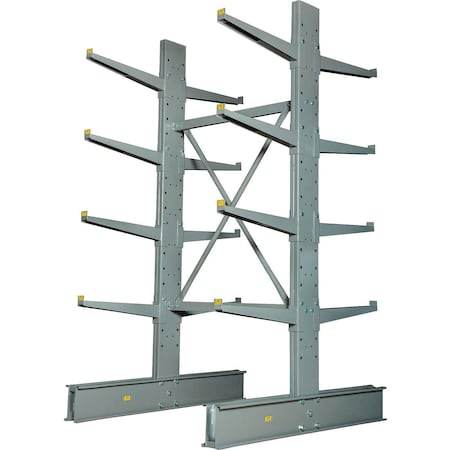 Global Industrial Double Sided Cantilever Rack Starter, 2" Lip72"Wx84"Dx120"H - Best Value Series 298909