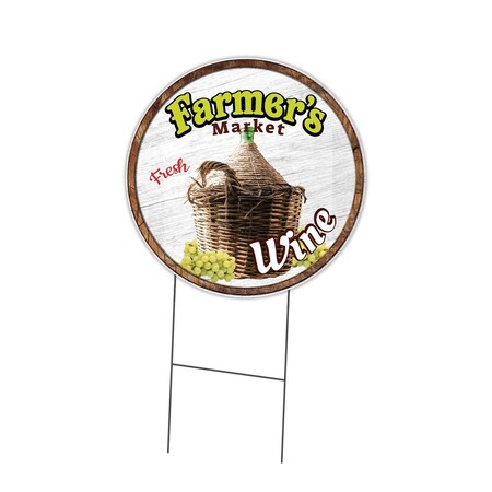 Signmission Farmers Market Wine Double Sided Corrugated Plastic Circle Yard Sign, C-16-CIR-DS-WS- Wine C-16-CIR-DS-WS- Wine