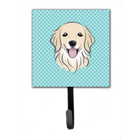 Carolines Treasures Checkerboard Blue Golden Retriever Leash Or Key Holder BB1143SH4