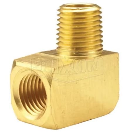 Dixon 90Deg Street Elbow, 3/4 x 1/2 in Nominal, Female NPTF x Male NPTF End Style, Brass 3041208C