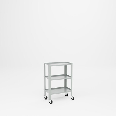 Pucel 3-Shelf Utility Table, 13 in W x 23 in D x 34 in H, Gray TU-1323-3-C3