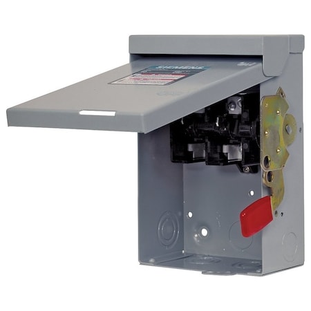 Siemens Safety Switch, 2 -Pole, 60 A, 240 V, Manual Actuator, Lug Terminal, Gray LNF222RAU