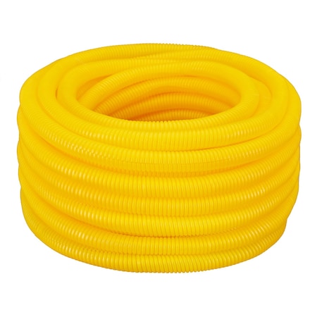 Hydromaxx 1 in. x 100 ft Flexible Corrugated Yellow HDPE Non-Split Tubing Wire Loom YHDPENS100100