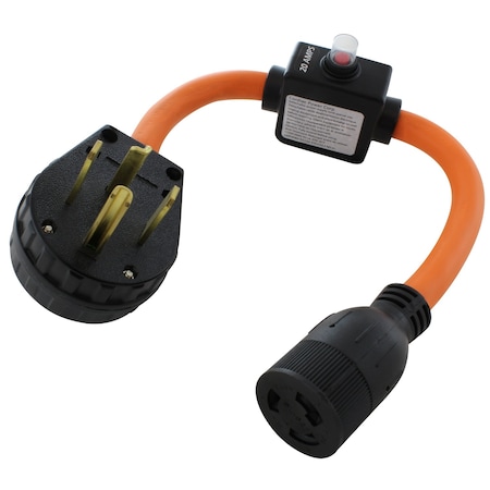 Ac Works 14-30P to L6-20R Adapter, 1.5 ft, 20A Breaker-Protected, Heavy-Duty STW S1430ICBL620