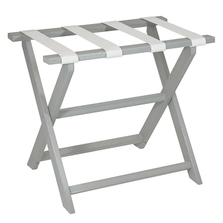 Sacos Earth Friendly Light Gray Folding Luggage Rack with White Straps SA2627524
