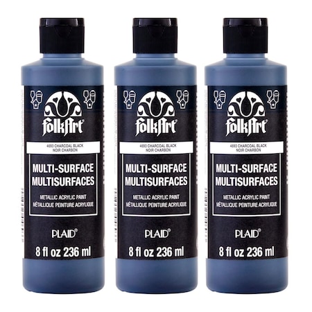 Folkart Acrylic Paint, Metallic, Acrylic Base, Charcoal Black 4693