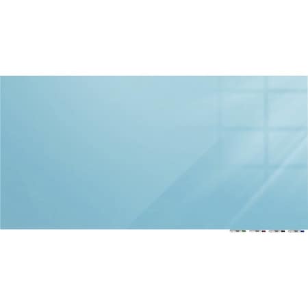 Ghent Dry Erase Board, Glass, 48 in, 72 in, No Frame Frame, Blue, Gloss ARIASM46BE