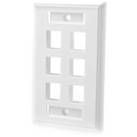 Fasttrack 6-Port Multimedia Keystone Wall Plate - White FA633780