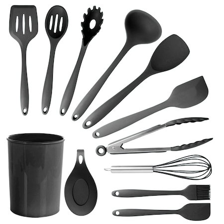 Megachef Black Silicone Cooking Utensils, Set of 12 MGSP-812