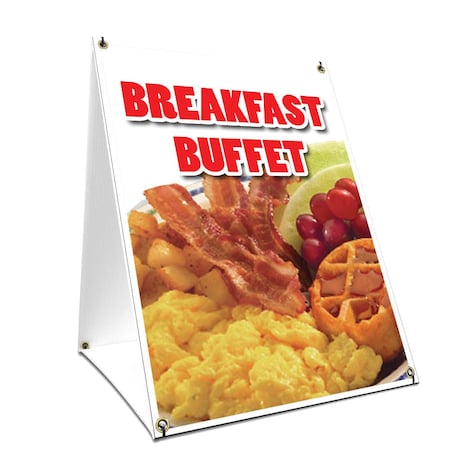 Signmission Breakfast Buffet, 36 Inch x 24 Inch A-frame Yard Sign, Plastic Sign SBC-2436-Breakfast Buffet