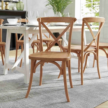 Flash Furniture Advantage Light Brown X-Back Chair, PK2 X-BACK-LB-2