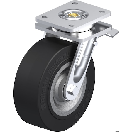 Blickle Swvl Plate Castr, Rubr, 7-7/8", 1870 lb., D LO-SE 202K-ST