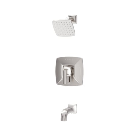 Symmons Oak HydroMersion Single Handle Tub and Shower Faucet Trim Kit with Volume Control S5692STN15TRM