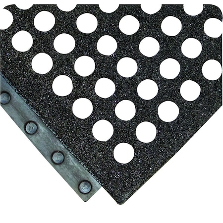 Wearwell Interlocking Drainage Mat Tile, 3 ft L x 3 ft W, 5/8 in Thickness, Nitrile Rubber, Slotted, Black 586.58X3X3NBRBK
