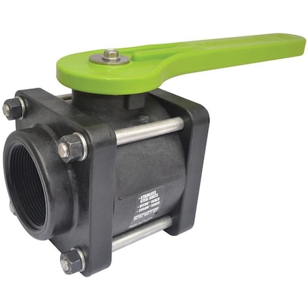 Green Leaf 2 in. Polypropylene FNPT Ball Valve Full Port Lever V204FP