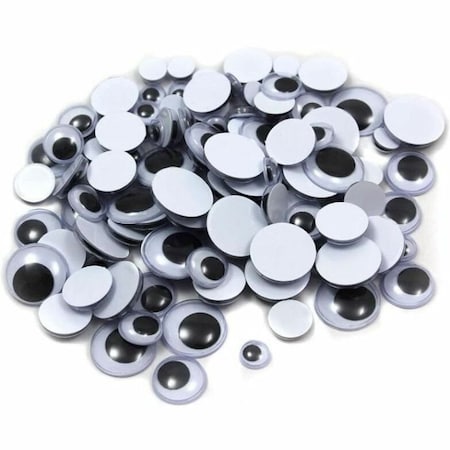 Charles Leonard Wiggle Eyes, Black, Assorted Sizes, PK1200 64500