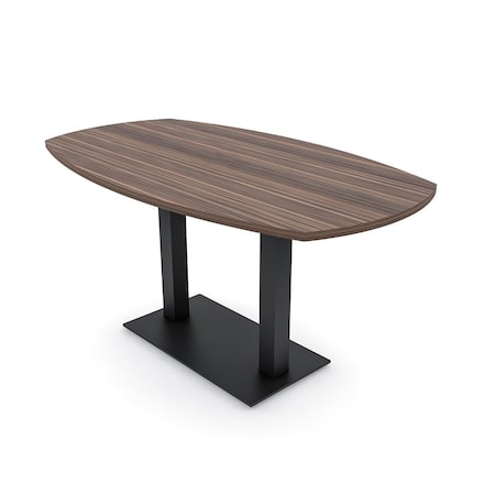 Skutchi Designs Arc Boat Conference Table, 36 in W, 72 in L, Brown HAR-ABOT-36X72-DOU.BK-H3041