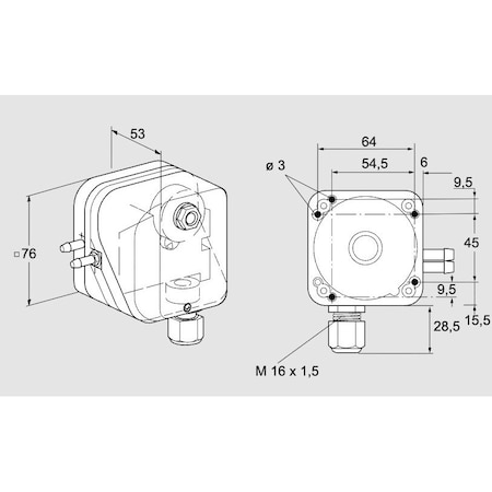 Honeywell Kromschroder Air Pressure Switch - Adjustable, 150 mbar Max, UL/CE/FM KS84444812