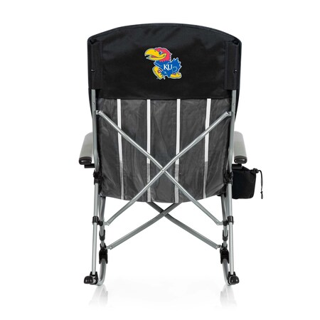 NCAA Kansas Jayhawks Outdoor Rocking Camp Chair - XL Heavy Duty Camping Chair