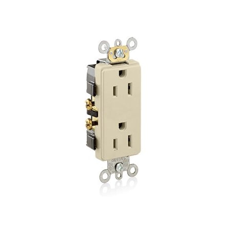 Leviton Commercial Grade Decora Receptacle, 15 Amp, 125 Volt 16242-I