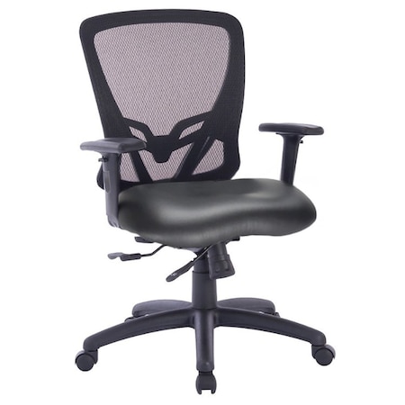 We'Re It Zapp Series Mesh Back Adjustable Task Chair with Seat Slide, Vinyl Seat, Black OFD501-ECB