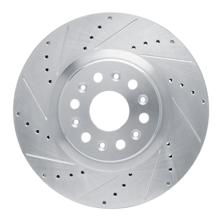 Dynamic Friction Co DFC Brake Rotor - Drilled and Slotted - Silver 631-46047L