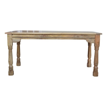 Homeroots 65" Brown Solid Wood Self-Storing Leaf Extendable Dining Table 719511