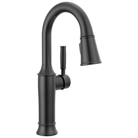 Delta Renaldi Single Handle Pull-Down Bar / Prep Faucet Matte Black 9984-BL-DST