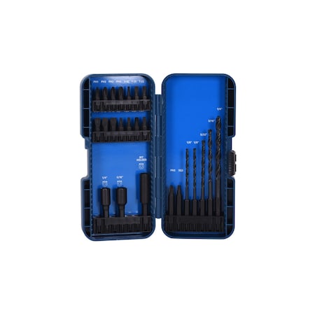Century Drill & Tool 24 Piece Impact Pro Black Oxide Drill Bit Set 66945