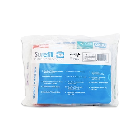 Aero Healthcare SUREFILL10 Series First Aid Kit Refill, For all 10 Series Kits AK10-SF