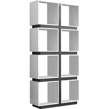 Monarch Specialties Bookshelf, Bookcase, Etagere, 5 Tier, 71"H, Office, Bedroom, Laminate, White, Grey, Contemporary I 7076