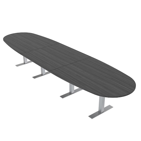 Skutchi Designs 16ft Boval Conference Table With Power | Harmony Series | 16 Person Meeting Room Table HAR-BOVL-48X192-T-WA7949-NA