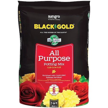 Sun Gro BLACK GOLD Potting Mix, 2 cu-ft Coverage Area, Granular, Brown/Earthy, 40 Bag 1410102 2.0 CFL P