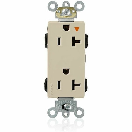 Leviton Straight Blade Receptacle, 5-20R, 20 A, 125V AC, Flush Mount, Isolated Ground M1636-IGI