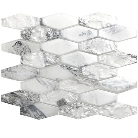 Apollo Tile Verre 10.63 in. x 11.7 in. Matte White Glass Mosaic Wall and Floor Tile 8.6 sq ft/case - 10 pack SEA88EL08WTA