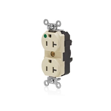Leviton Lev-Lok Hospital Grade Duplex Receptacle, 20 Amp, 125 Volt M8300-ILI