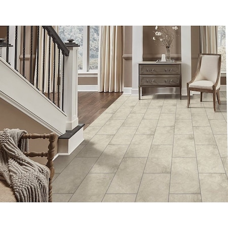 Healthier Choice Flooring Flooring Plank, 24 in L, 12 in W, Grout Bevel Edge, Stone Polymer Composite/Vinyl, 12PK CVT107L01