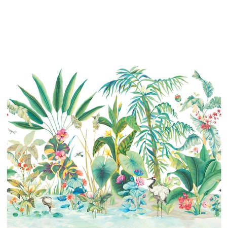 York Wallcoverings Tropical Panoramic White Wall Mural MU0254M