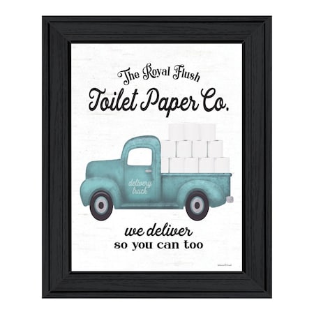 Homeroots Toilet Paper Co Black Framed Print Bathroom Wall Art 530084