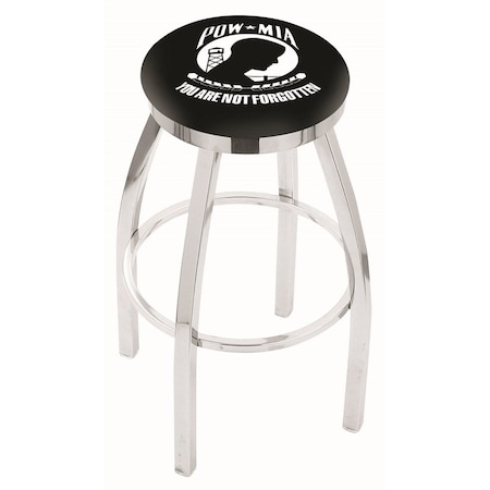 Holland Bar Stool Co 36" Chrome POW/MIA Swivel Bar Stool, Accent Ring L8C2C36POWMIA